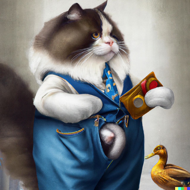 cat-duck-paying-accountancy-bill